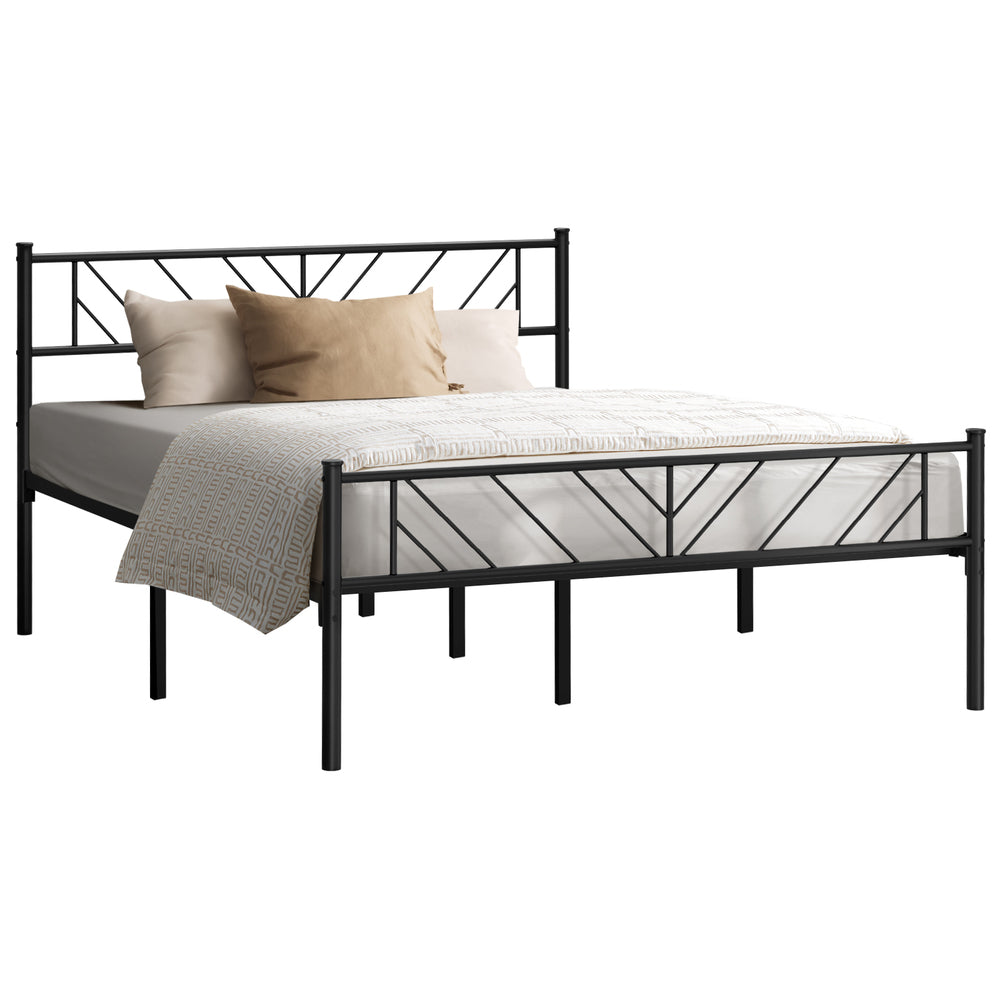 Misuzi Vintage Full Metal Extra Strong Bed Frame | Sturdy Black Metal Designer Bed