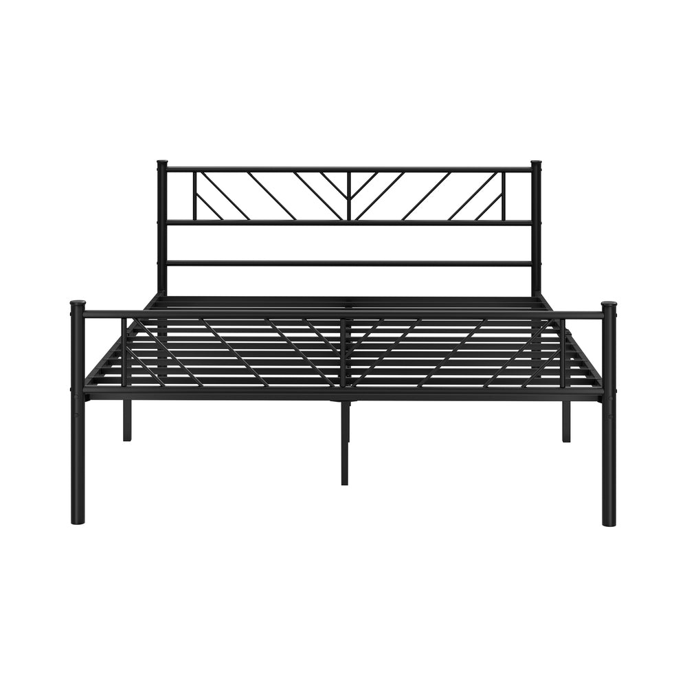 Misuzi Vintage Full Metal Extra Strong Bed Frame | Sturdy Black Metal Designer Bed