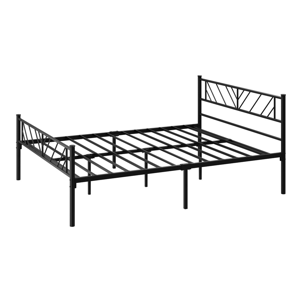 Misuzi Vintage Full Metal Extra Strong Bed Frame | Sturdy Black Metal Designer Bed