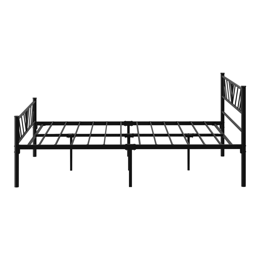 Misuzi Vintage Full Metal Extra Strong Bed Frame | Sturdy Black Metal Designer Bed