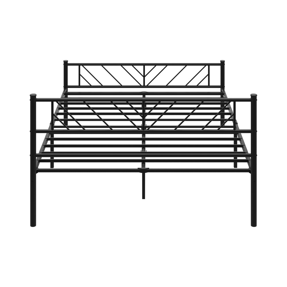 Misuzi Vintage Full Metal Extra Strong Bed Frame | Sturdy Black Metal Designer Bed