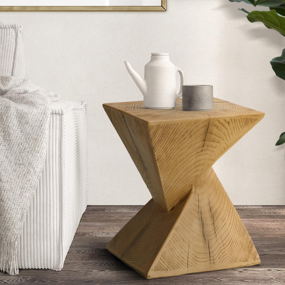 Terzzi Two In One Concrete Diamond Stool or Bedside Table | Indoor Outdoor Verstaile Modern Stands