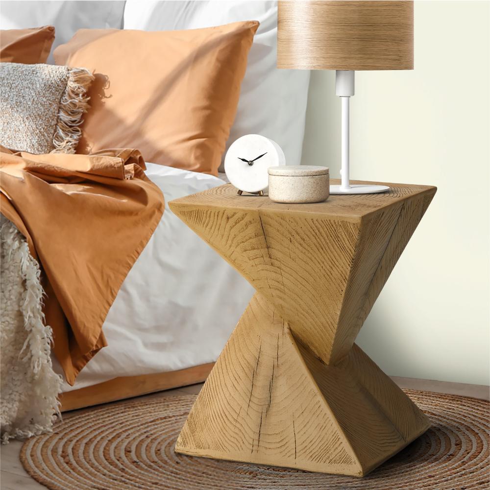 Terzzi Two In One Concrete Diamond Stool or Bedside Table | Indoor Outdoor Verstaile Modern Stands