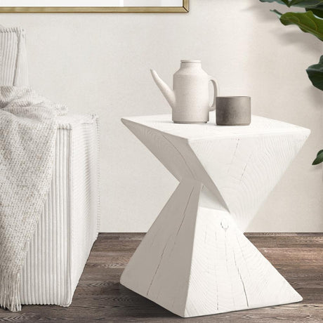 Terzzi Two In One Concrete Diamond Stool or Bedside Table | Indoor Outdoor Verstaile Modern Stands