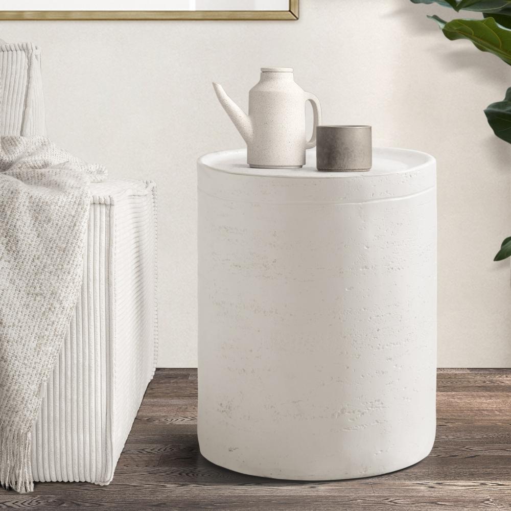 Terzzi Two In One Concrete Romano Stool or Bedside Table | Indoor Outdoor Verstaile Modern Stands