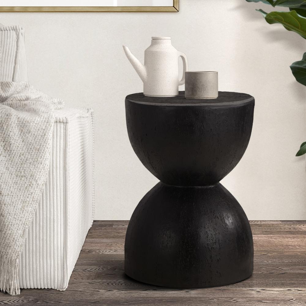 Terzzi Nero Two In One Concrete Side Stool or Bedside Table | Indoor Outdoor Verstaile Modern Stands