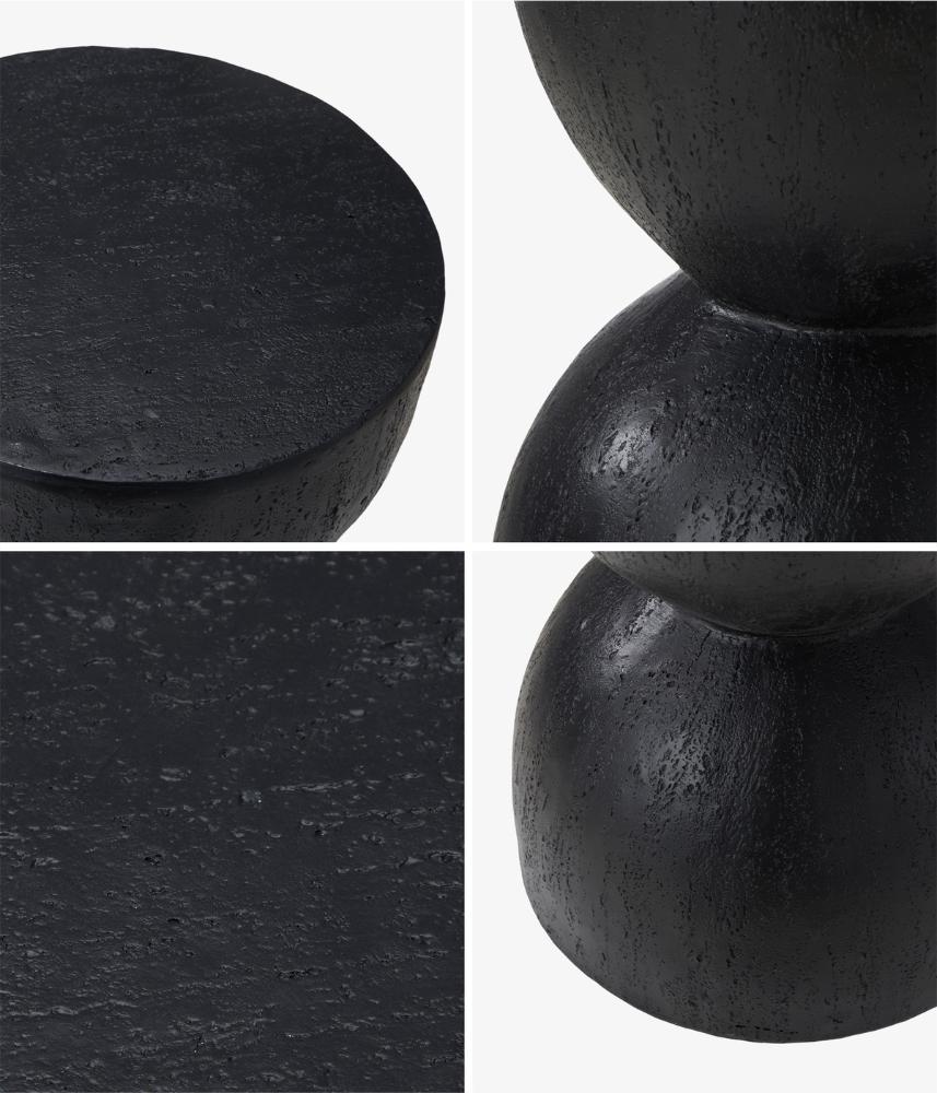 Terzzi Nero Two In One Concrete Side Stool or Bedside Table | Indoor Outdoor Verstaile Modern Stands