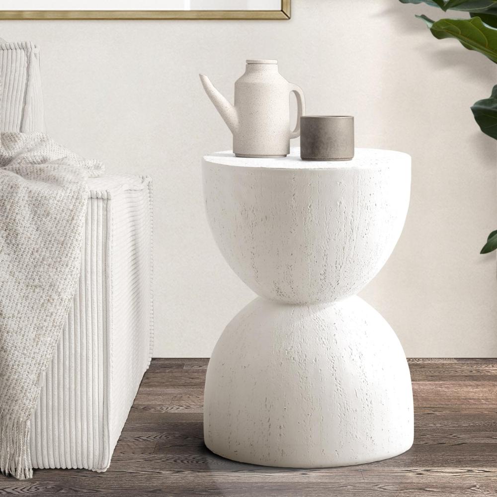 Terzzi Two In One Concrete Hourglass Stool or Bedside Table | Indoor Outdoor Modern Side Table Stool