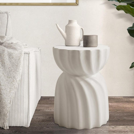 Terzzi Two In One Concrete Hourglass Stool or Bedside Table | Indoor Outdoor Modern Side Table Stool