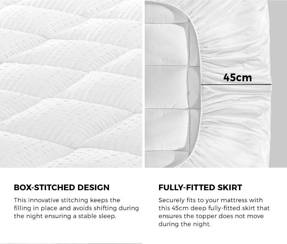 Nuvola Luxe Cloud Sleep 1000GSM Airmax Fully Skirted Mattress Topper | Breathable Cooling Micro Memory Topper