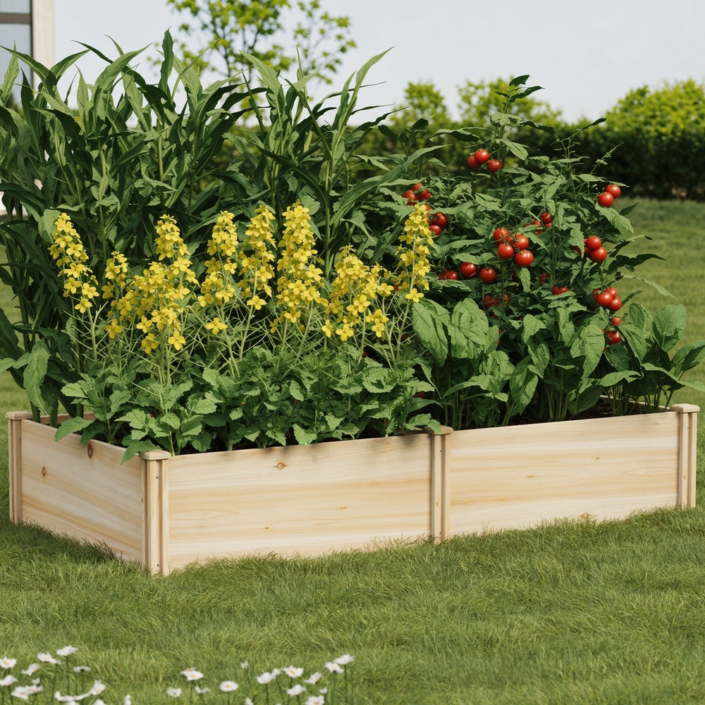 Greenio Premium Wooden Raised Garden Beds | Wooden Timber Multi Sized Planter Boxes