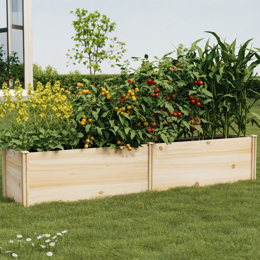 Greenio Premium Wooden Raised Garden Beds | Wooden Timber Multi Sized Planter Boxes