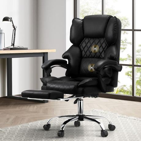 Premium Soft 2 In 1 Office and Massage Chair | High Quality Comfortzone PU Leather Executive Office Chair