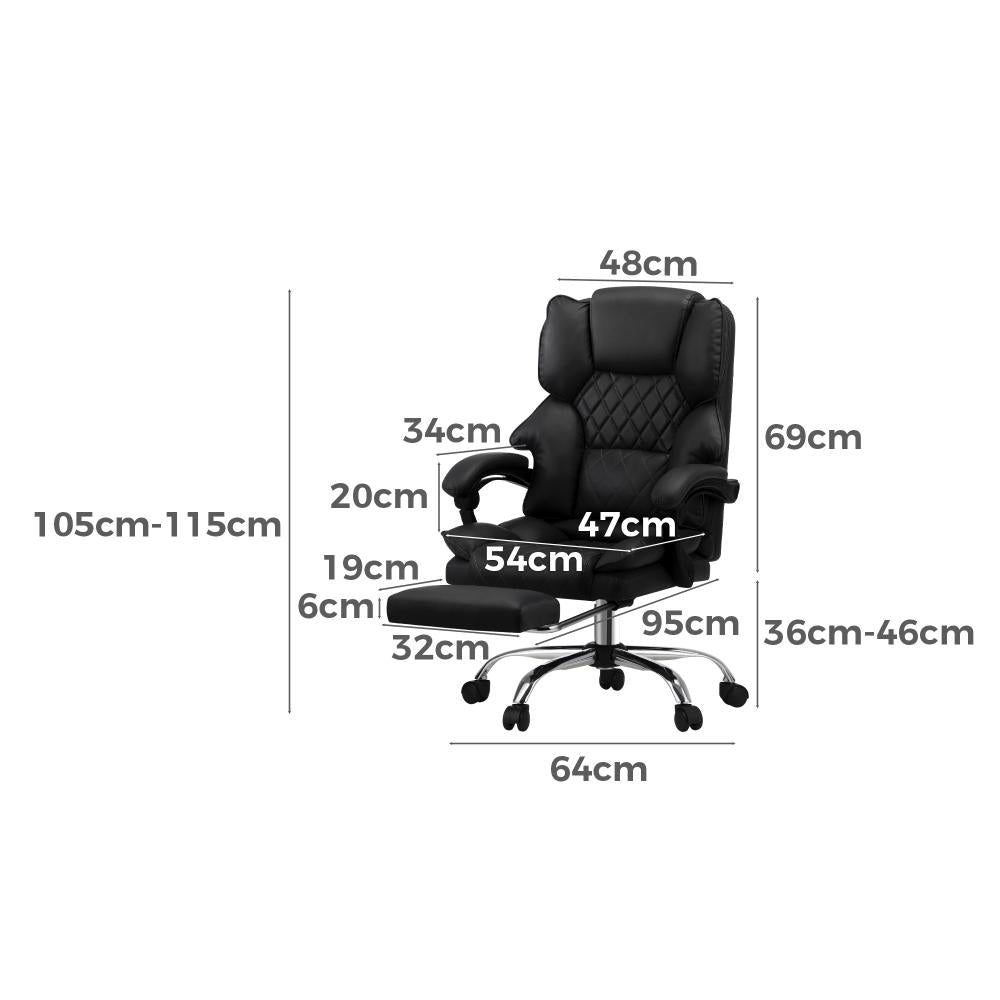 Premium Soft 2 In 1 Office and Massage Chair | High Quality Comfortzone PU Leather Executive Office Chair