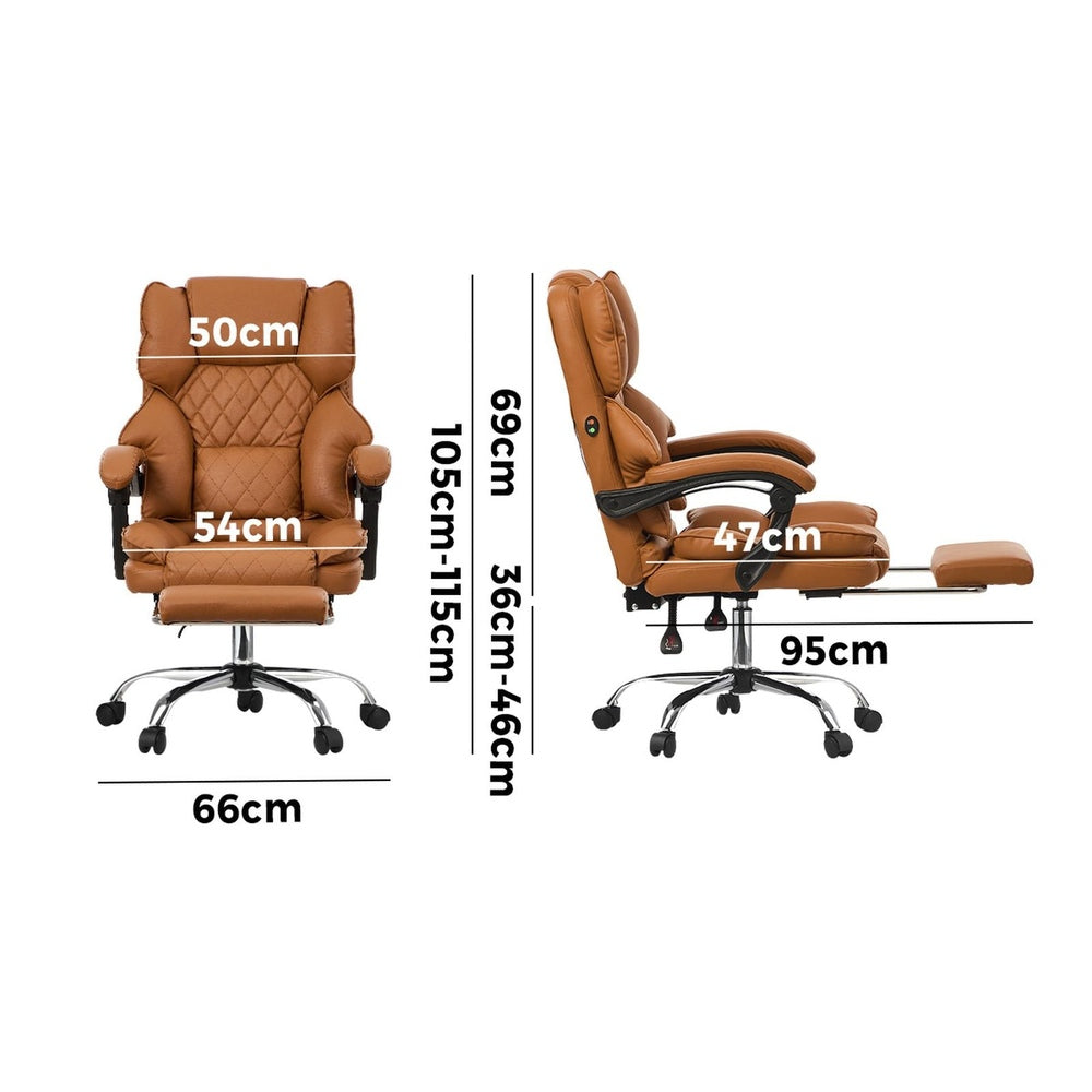Premium Soft 2 In 1 Office and Massage Chair | High Quality Comfortzone PU Leather Executive Office Chair