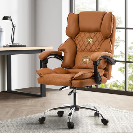 Premium Soft 2 In 1 Office and Massage Chair | High Quality Comfortzone PU Leather Executive Office Chair