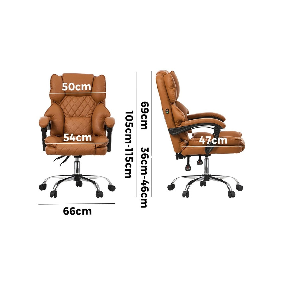 Premium Soft 2 In 1 Office and Massage Chair | High Quality Comfortzone PU Leather Executive Office Chair
