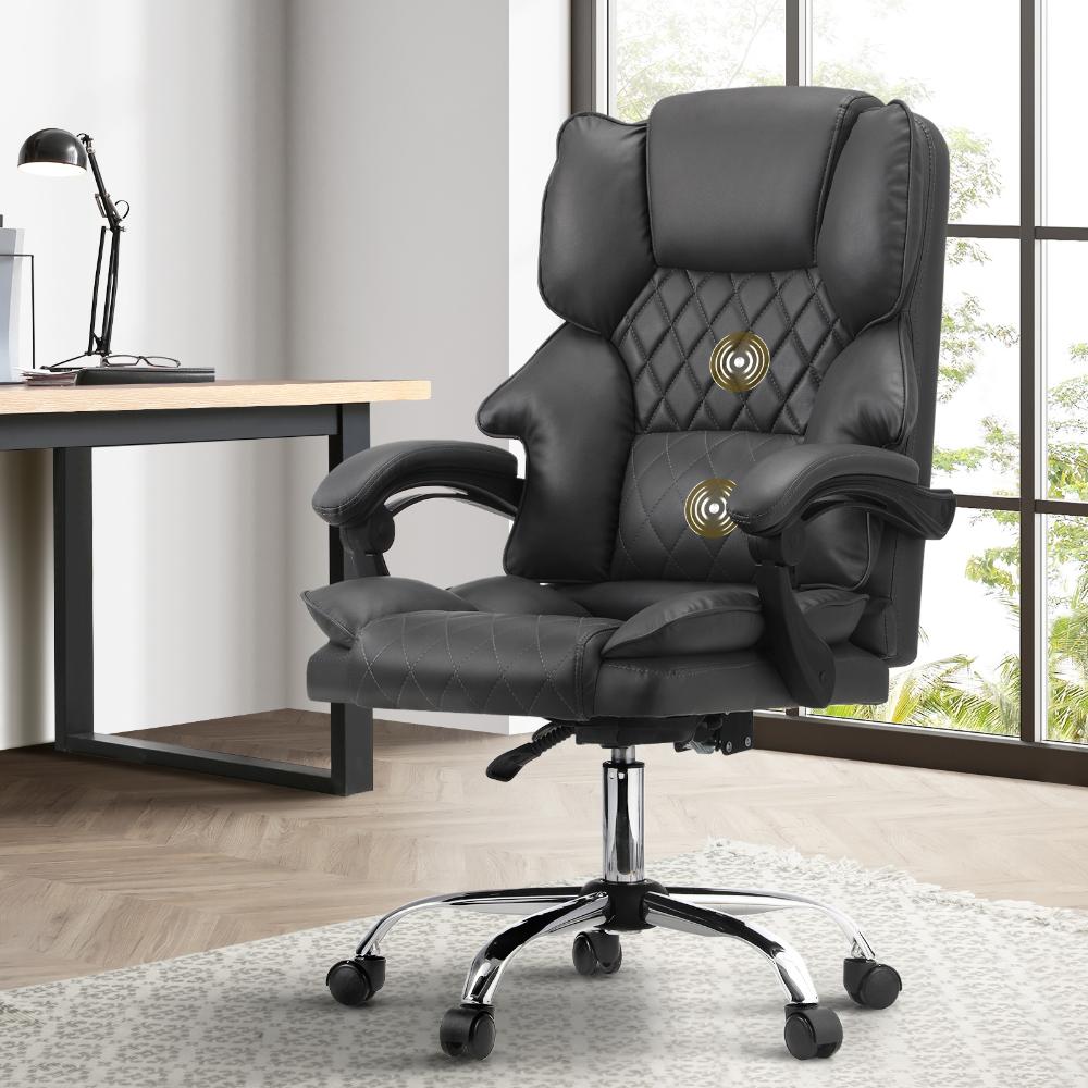 Premium Soft 2 In 1 Office and Massage Chair | High Quality Comfortzone PU Leather Executive Office Chair