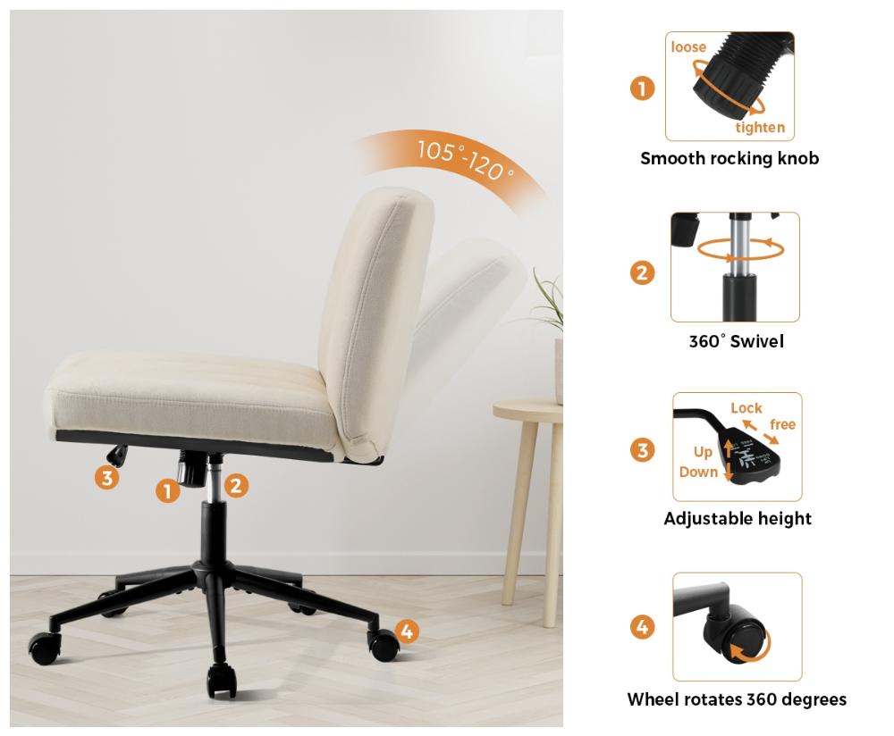 Parisi Retro Mid Back Wide Seat Office Chair | Adjustable Ultra Comfort Computer Chair