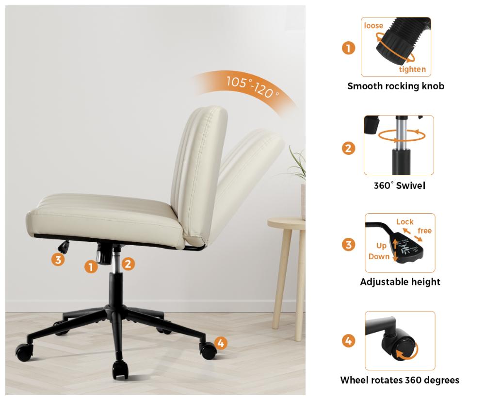 Parisi Retro Mid Back Wide Seat Office Chair | Adjustable Ultra Comfort Computer Chair