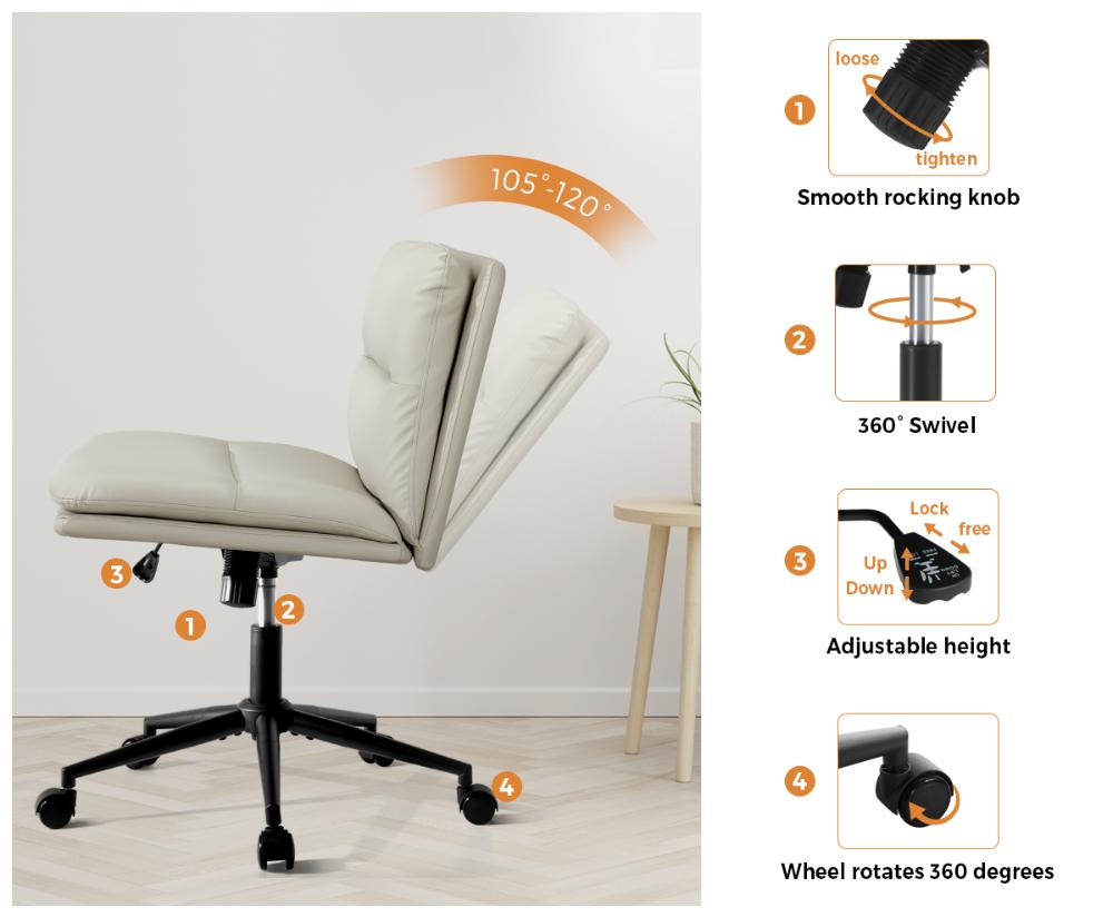 Parisi Modern Mid Back Wide Seat Office Chair | Adjustable Ultra Comfort Computer Chair