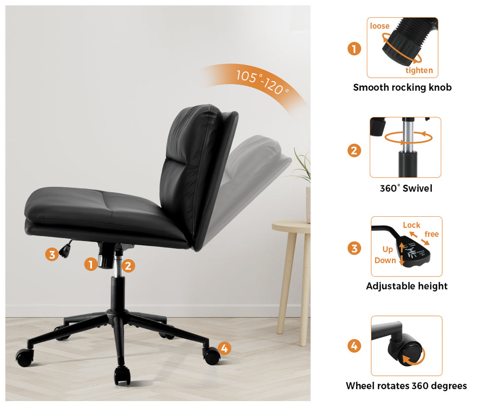 Parisi Modern Mid Back Wide Seat Office Chair | Adjustable Ultra Comfort Computer Chair