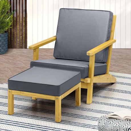 Breeze Designer Outdoor Sun Lounge Armchairs | Soft Cushioned Wooden Patio Lounge Chairs