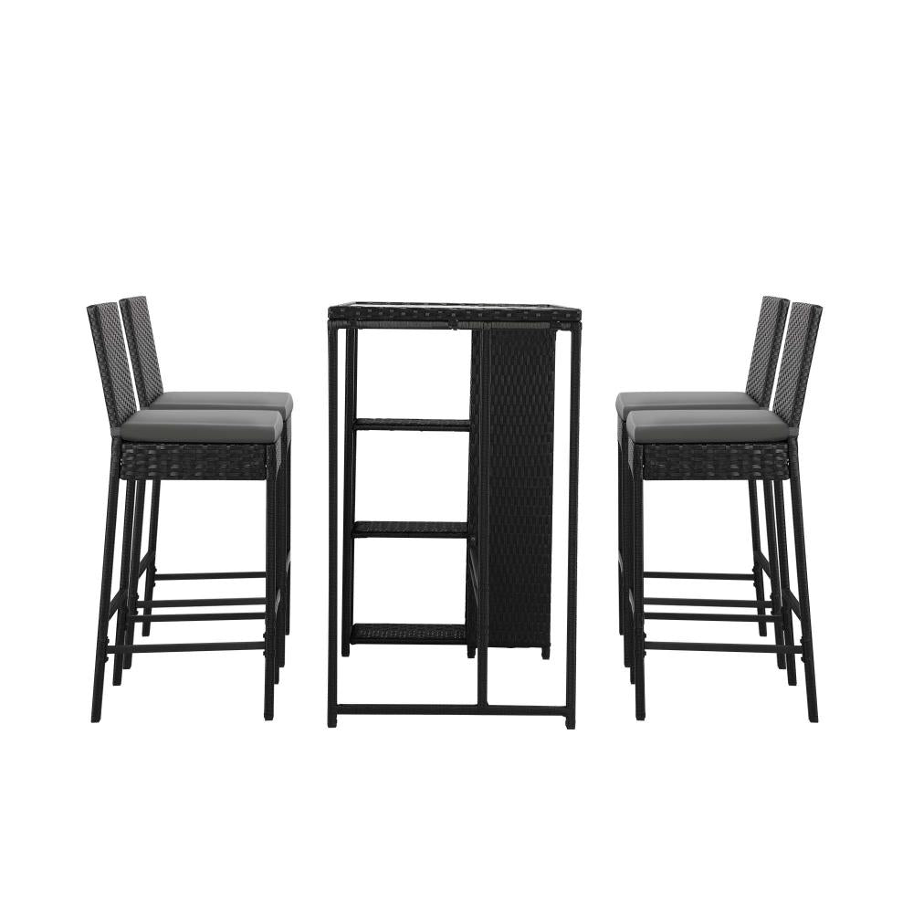 Biso Deluxe Outdoor Rattan Wicker Bar Sets | Weather Resistant Durable Rattan Bar Patio Sets