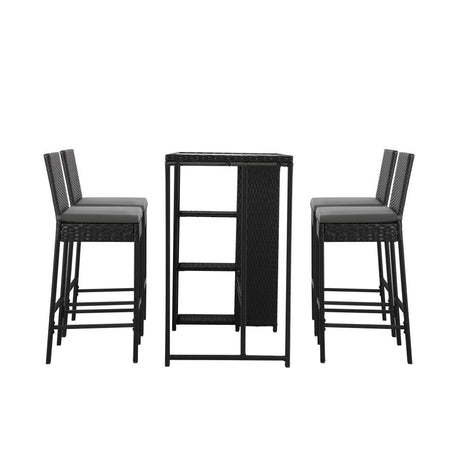 Biso Deluxe Outdoor Rattan Wicker Bar Sets | Weather Resistant Durable Rattan Bar Patio Sets