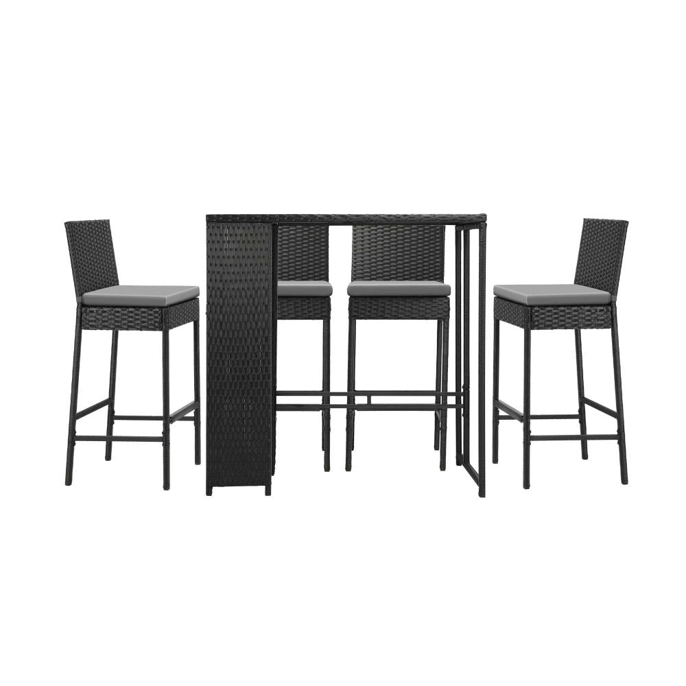 Biso Deluxe Outdoor Rattan Wicker Bar Sets | Weather Resistant Durable Rattan Bar Patio Sets