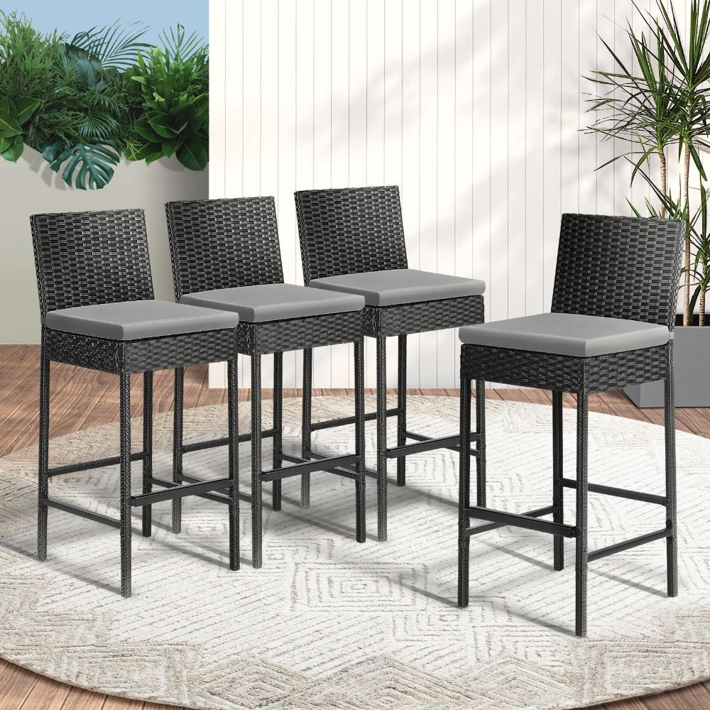 Biso Deluxe Outdoor Rattan Wicker Bar Sets | Weather Resistant Durable Rattan Bar Patio Sets