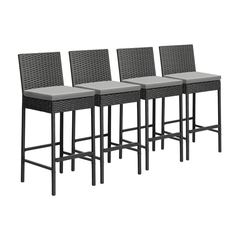 Biso Deluxe Outdoor Rattan Wicker Bar Sets | Weather Resistant Durable Rattan Bar Patio Sets
