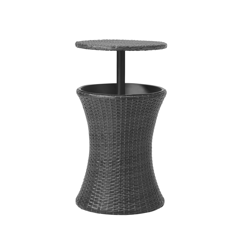 Amari Two in One Rattan Ice Bucket Storage Table | Round Secret Ice Storage Wicker Table