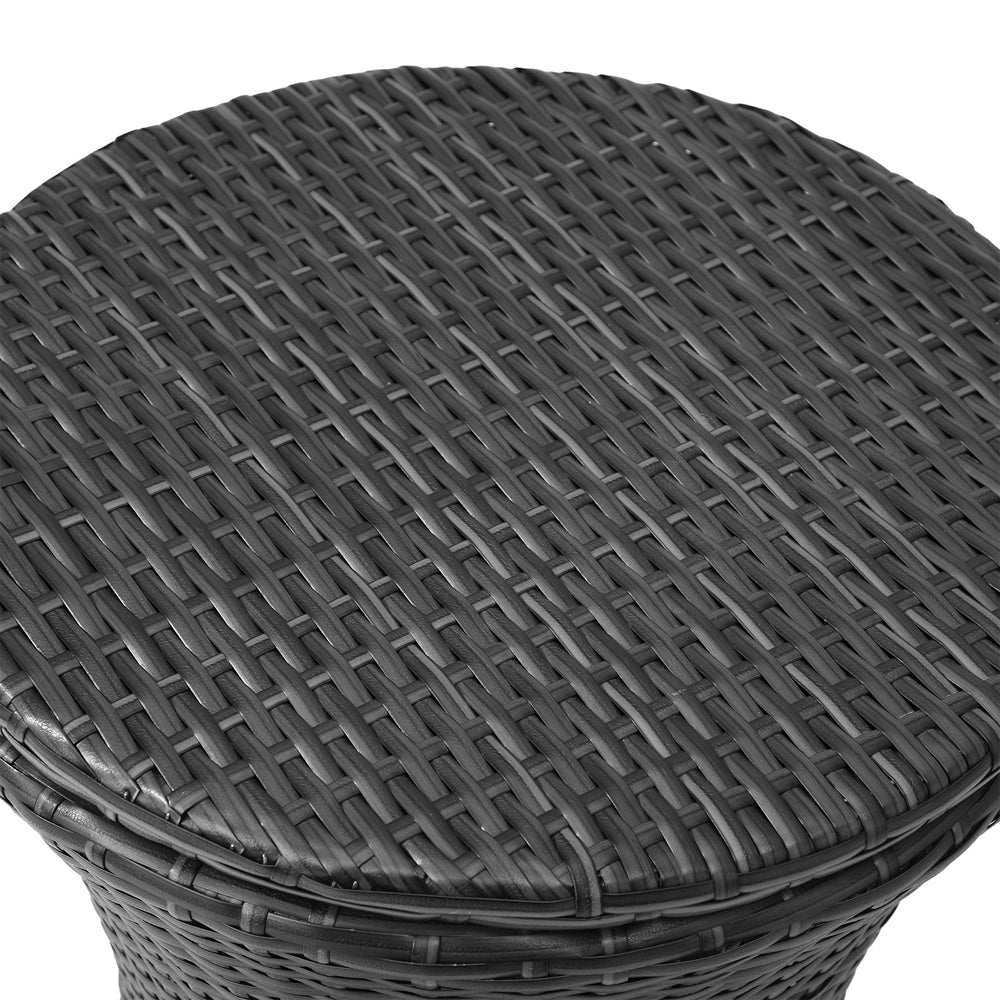 Amari Two in One Rattan Ice Bucket Storage Table | Round Secret Ice Storage Wicker Table
