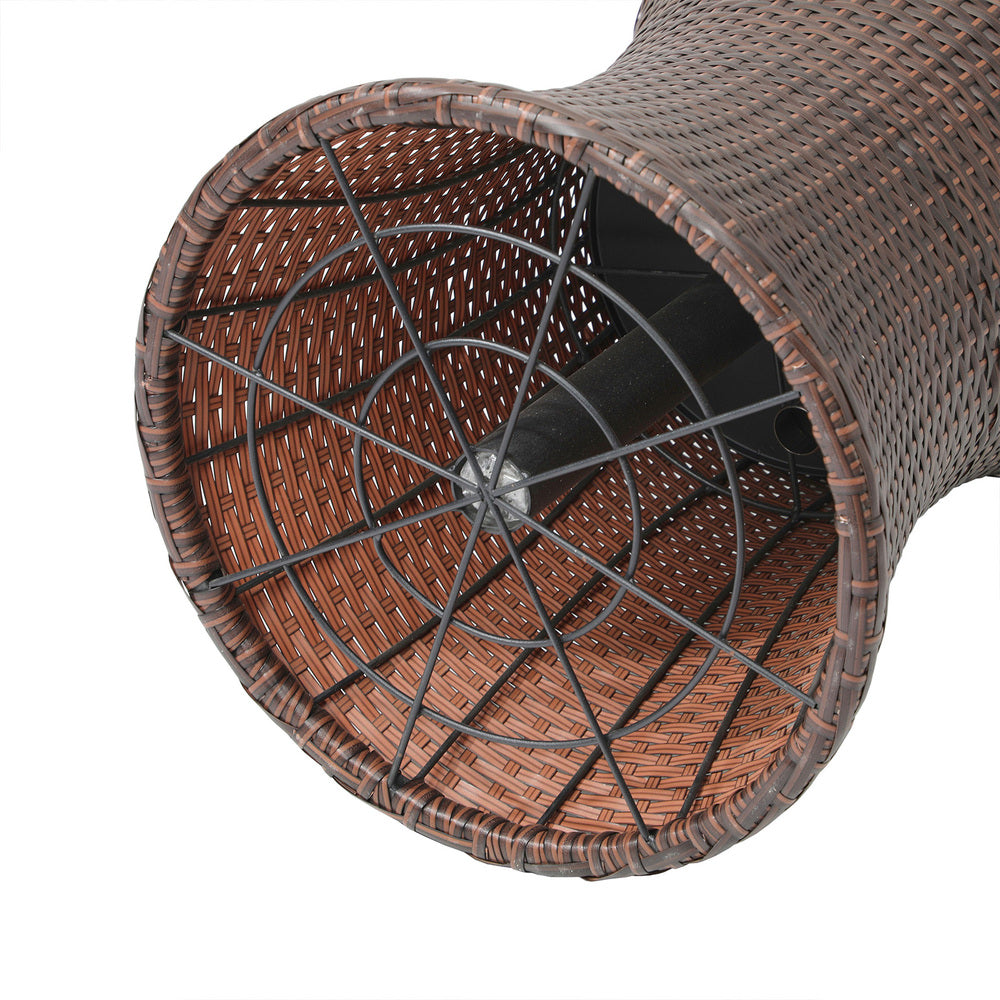 Amari Two in One Rattan Ice Bucket Storage Table | Round Secret Ice Storage Wicker Table