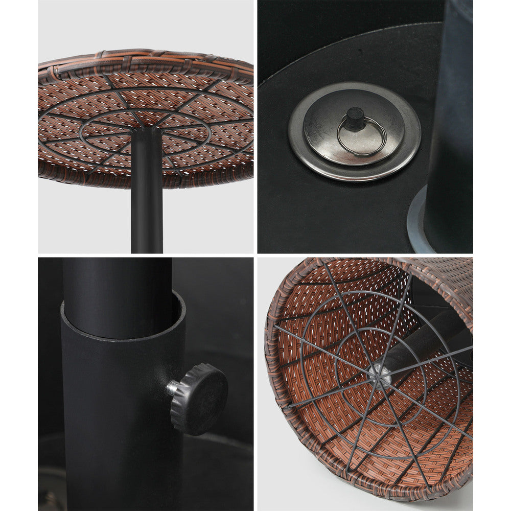 Amari Two in One Rattan Ice Bucket Storage Table | Round Secret Ice Storage Wicker Table
