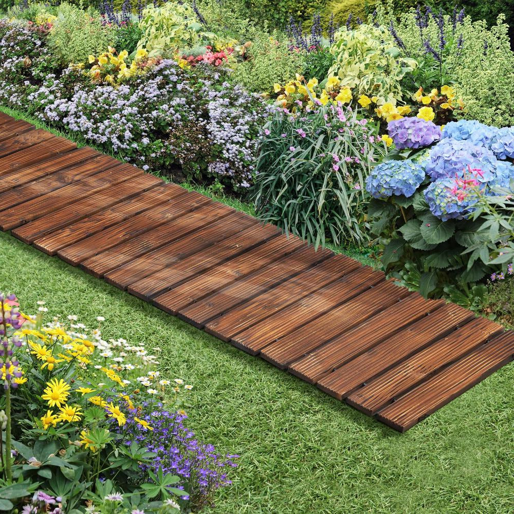 2.4m Wooden Garden Pathway Slats | Portable High Quality Weatherproof Garden Pathway
