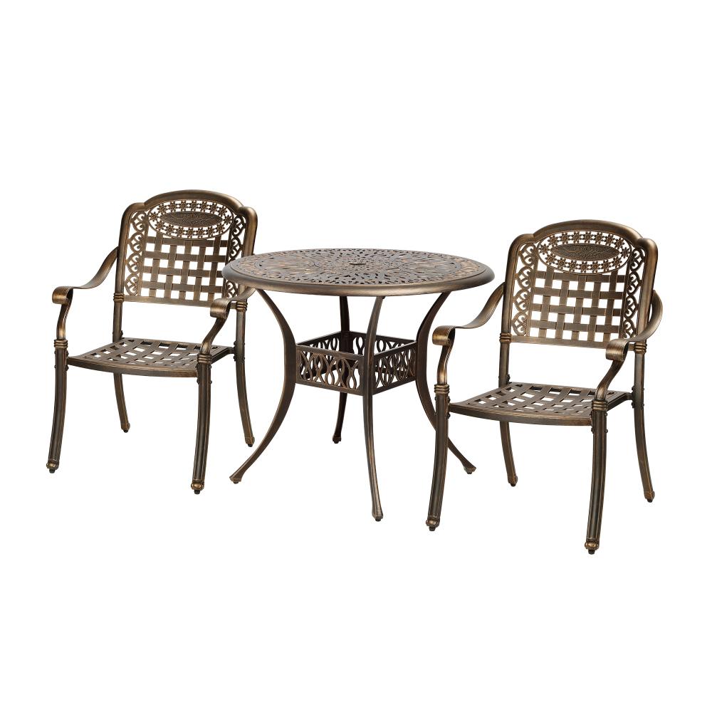 Astano High Quality Vintage Cast Aluminium Outdoor Patio Set | Durable Heavy Metal Outdoor Table Chair Set