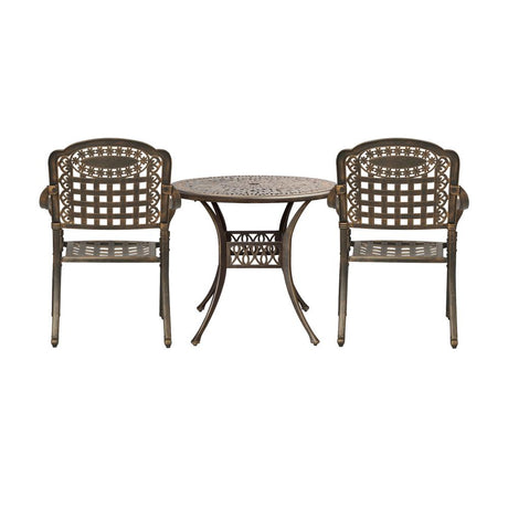 Astano High Quality Vintage Cast Aluminium Outdoor Patio Set | Durable Heavy Metal Outdoor Table Chair Set