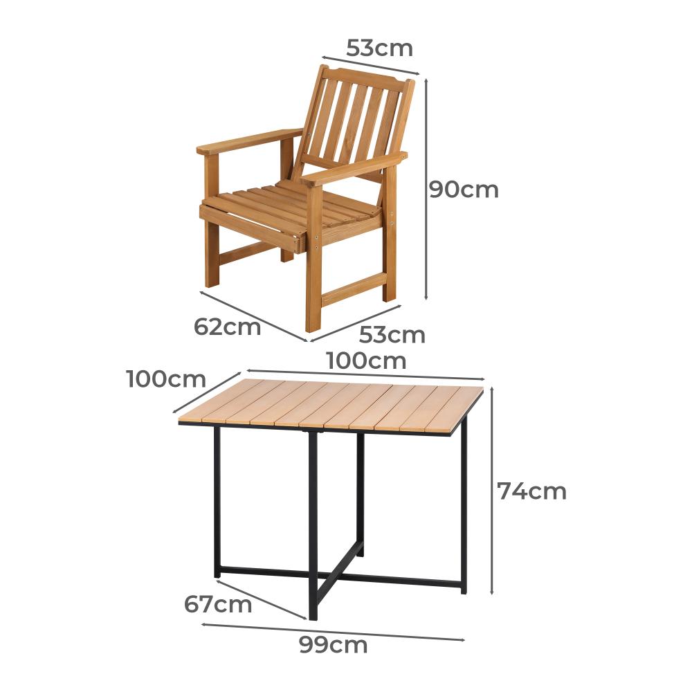 Designer Nuvo 5pc Modern Table and Chair Outdoor Set | Soft Cushioned Chairs and Table Patio Furniture Set