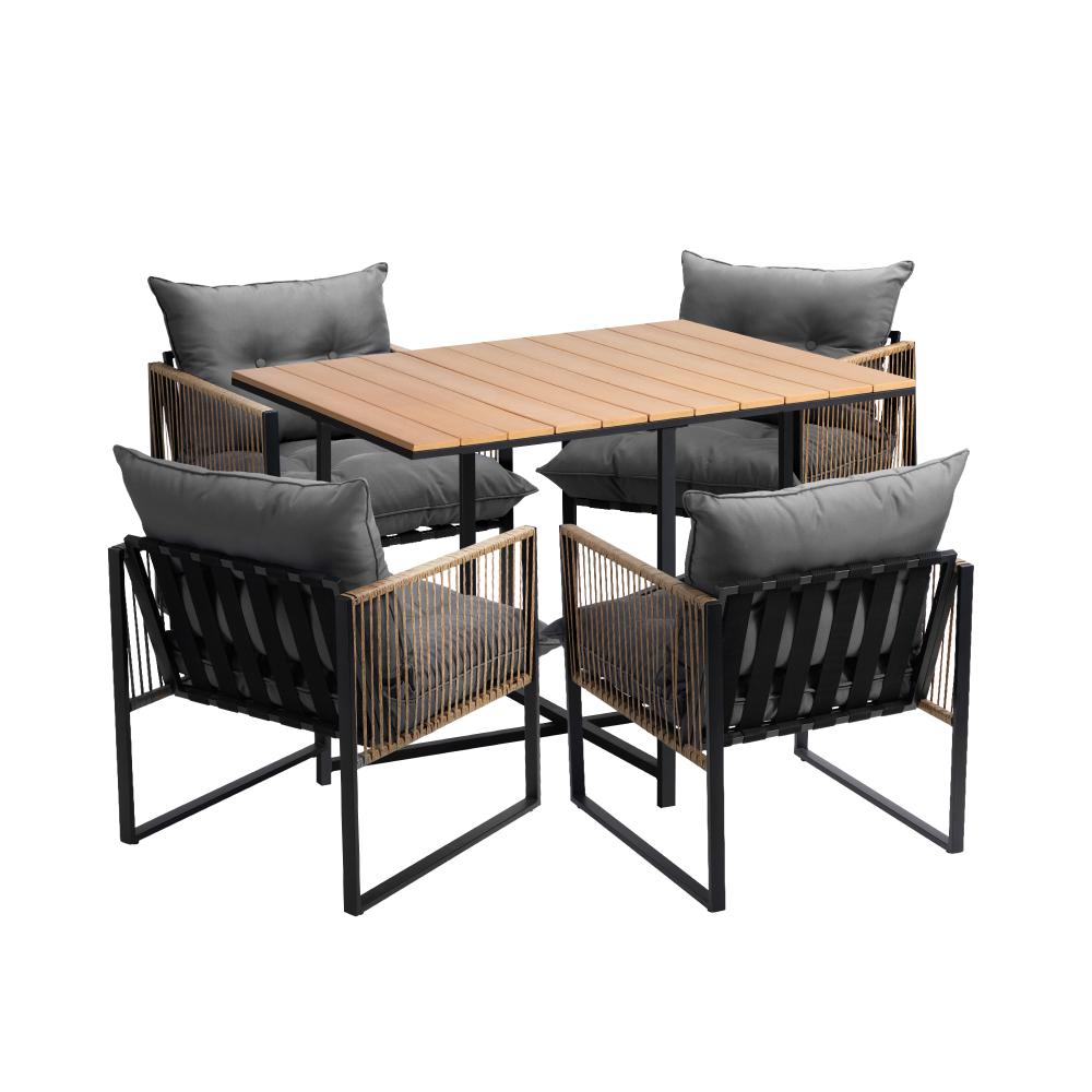 Premium 3 or 5pc Nuvo Table and Chair Outdoor Set | Soft Cushioned Chairs and Table Patio Furniture Set