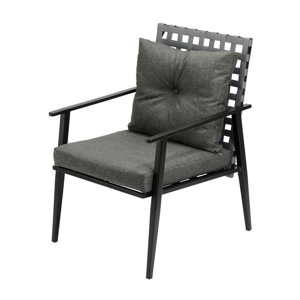 Playa Orsini 3 or 5pc Marble Style Table and Chair Outdoor Set | Soft Cushioned Chairs and Table Patio Furniture Set