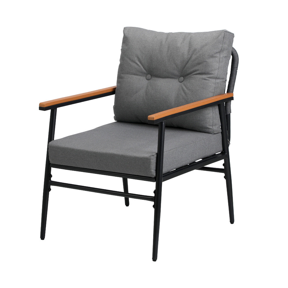 Playa Orsini 3 or 5pc Marble Style Table and Chair Outdoor Set | Soft Cushioned Chairs and Table Patio Furniture Set