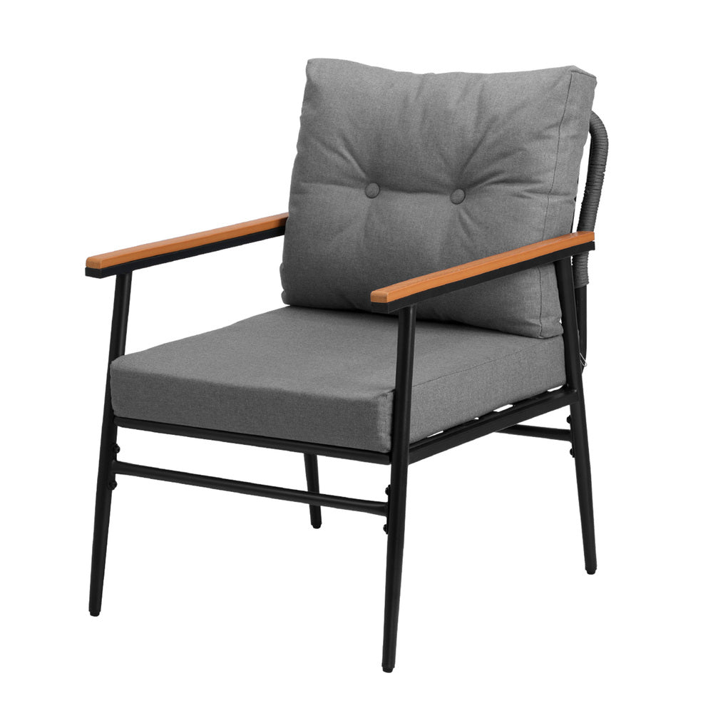 Playa Orsini 3 or 5pc Marble Style Table and Chair Outdoor Set | Soft Cushioned Chairs and Table Patio Furniture Set