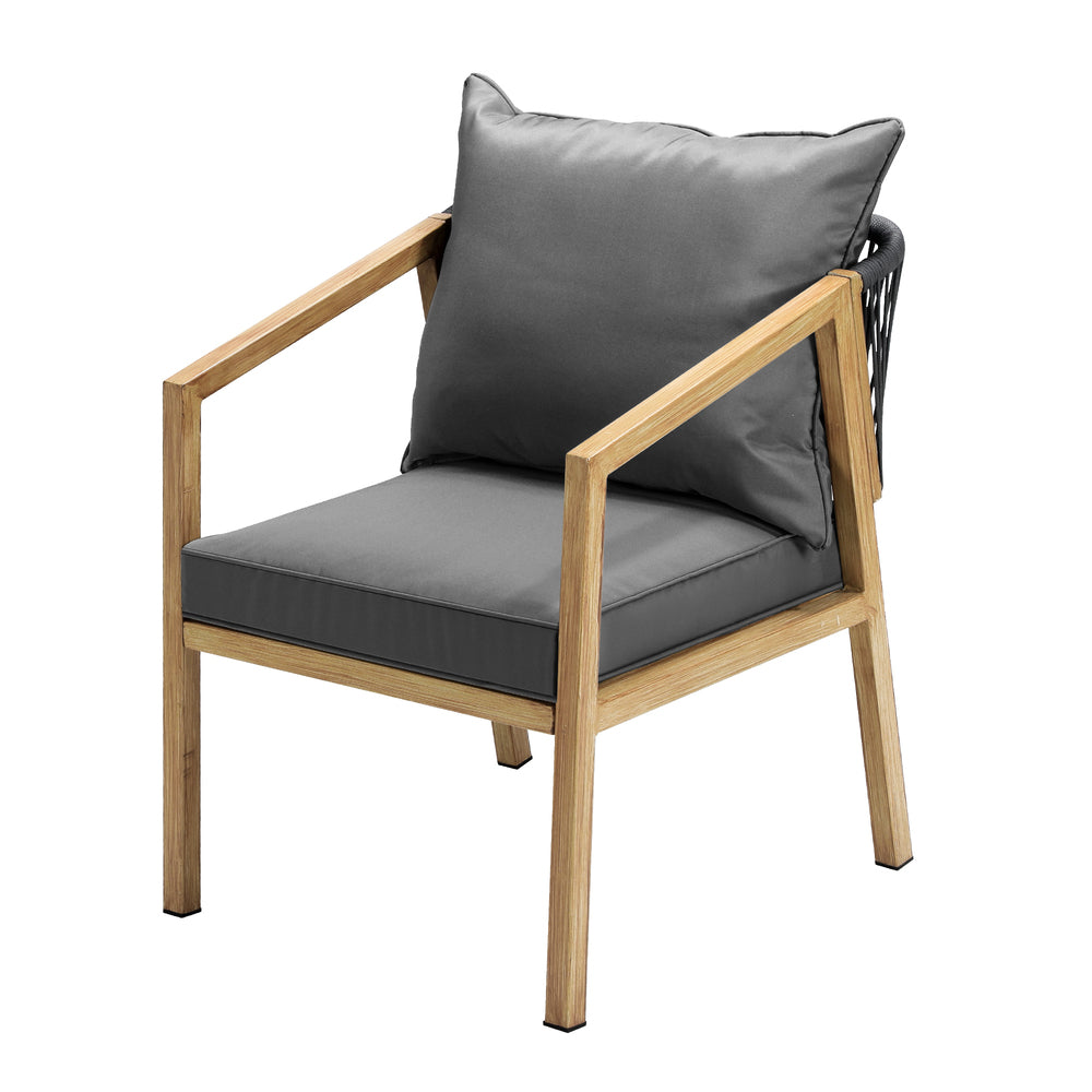 Playa Bonita 3 or 5pc Marble Style Table and Chair Outdoor Set | Soft Cushioned Chairs and Table Patio Furniture Set