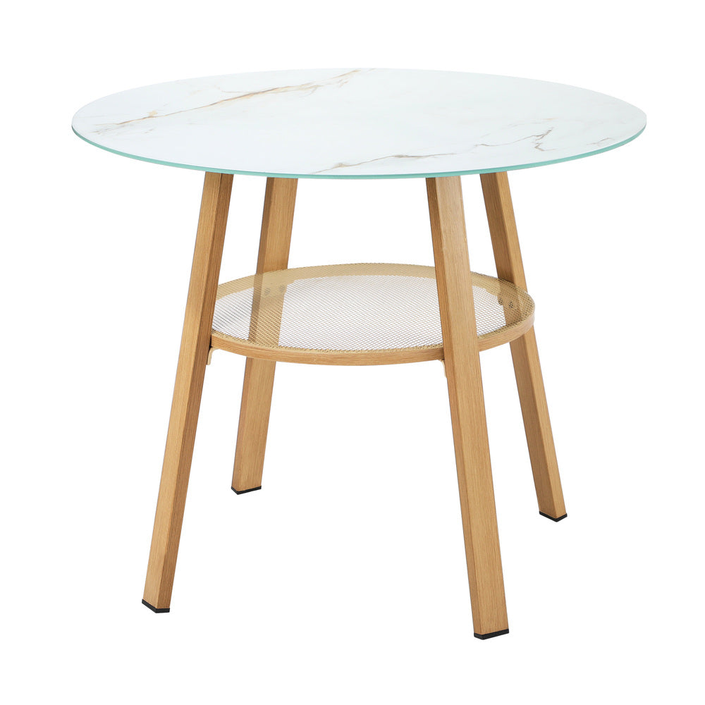 Playa Bonita 3 or 5pc Marble Style Table and Chair Outdoor Set | Soft Cushioned Chairs and Table Patio Furniture Set