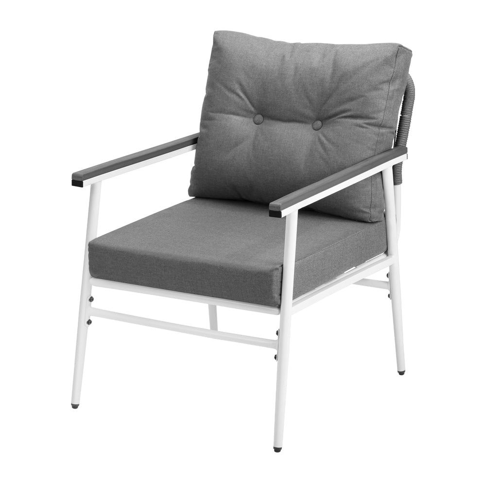 Playa Bonita 3 or 5pc Marble Style Table and Chair Outdoor Set | Soft Cushioned Chairs and Table Patio Furniture Set