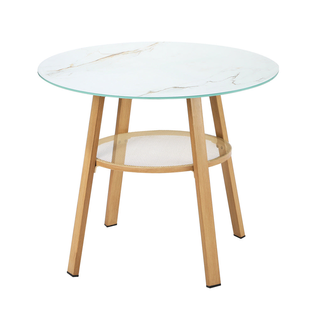 Playa Bonita 3 or 5pc Marble Style Table and Chair Outdoor Set | Soft Cushioned Chairs and Table Patio Furniture Set