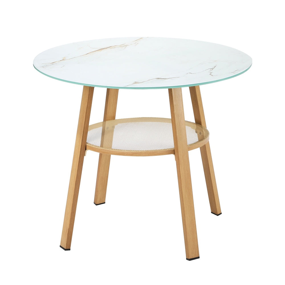 Playa Bonita 3 or 5pc Marble Style Table and Chair Outdoor Set | Soft Cushioned Chairs and Table Patio Furniture Set