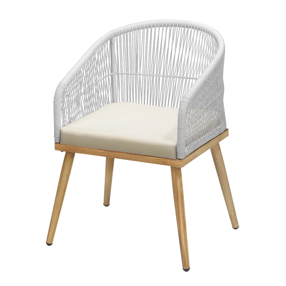 Playa Bonita 3 or 5pc Marble Style Table and Chair Outdoor Set | Soft Cushioned Chairs and Table Patio Furniture Set